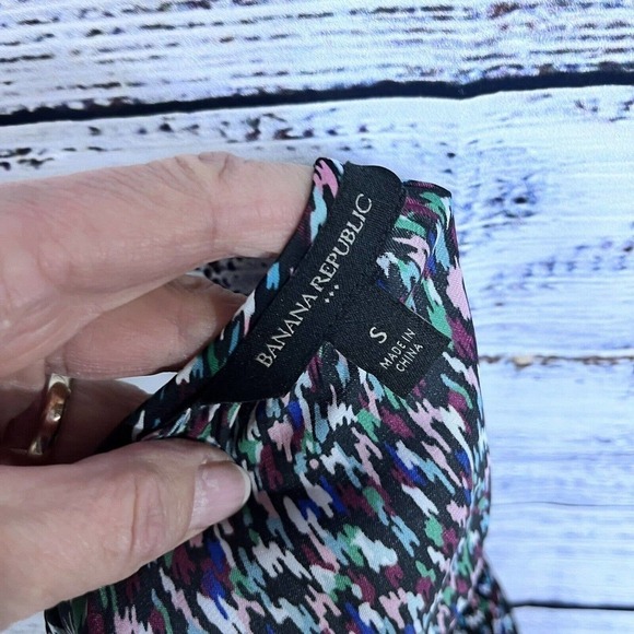 Banana Republic Blouse Top size Small Blue Pink Green Lagenlook Peasant Modest - Picture 12 of 12